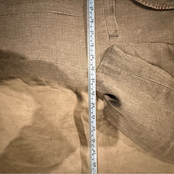 L’Habit 38R Gray 100% Linen Sport Coat Blazer Double Vent Red Contrast Stitching - Picture 9 of 12